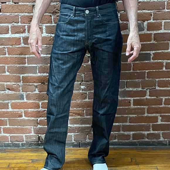 LEVI’S MADE & CRAFTED L01 Straight Leg Button Fly Jeans Dark Raw Hidden Arcs 31